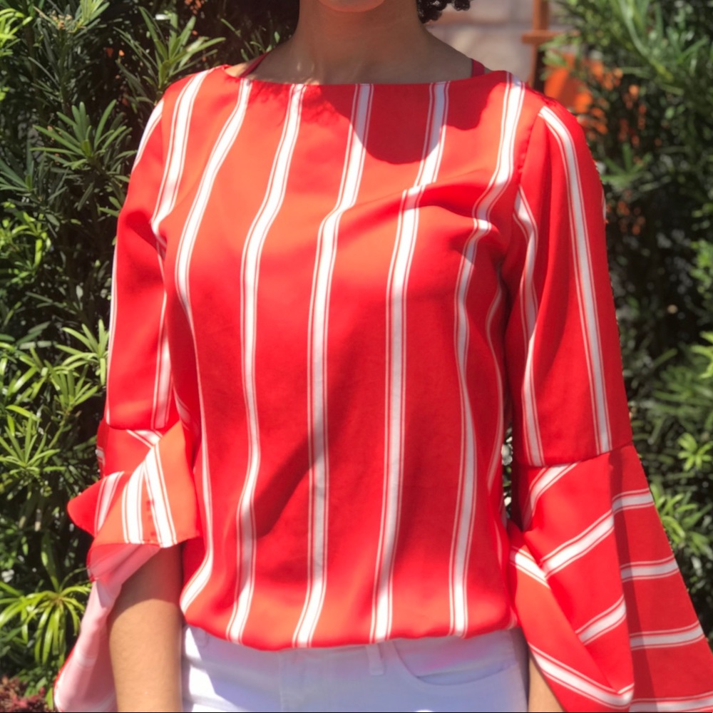 Chic Brunch Top with Flare Sleeves
